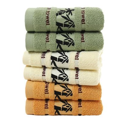 Логотип на заказ Мягкое и поглощающее Jacquard Бамбуковое полотенце из волокна для бытовой очистки