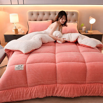 Светло-розовый Око-Текс Comforter Эдредон Двойной постельный комплект Подходит для всех сезонов