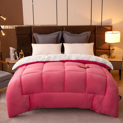 Светло-розовый Око-Текс Comforter Эдредон Двойной постельный комплект Подходит для всех сезонов
