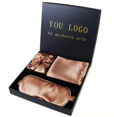 Luxury Sleep Black Silk Eye Mask Custom LOGO OEM/OEM 100% шелковый подушечный чехол набор черный