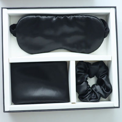 Luxury Sleep Black Silk Eye Mask Custom LOGO OEM/OEM 100% шелковый подушечный чехол набор черный