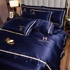Уютный серого отеля красный свадебный постельный белье четырехкомпонентный комплект с промытым шелком четырехкомпонентный постельный белье набор