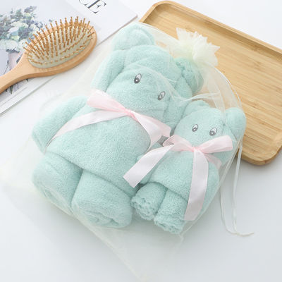 Как показано Luxury Bear Towel Bath towel density coral velvet set absorbent cute soft gift (как показано на рисунке)