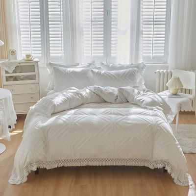 2024 Luxury Bohemian Princess Tassels Jacquard Duvet Cover Set с индивидуальным логотипом