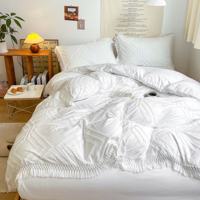 2024 Luxury Bohemian Princess Tassels Jacquard Duvet Cover Set с индивидуальным логотипом
