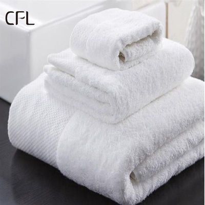 Luxury 100% Cotton White Bath Hand Face Towel Set with Custom Embroidery Logo 70*140cm (Любовь к одежде)