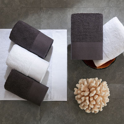 Конфигурационный логотип Luxury 5 Star Hotel White 100% Cotton Dobby Face Hand Bath Towels Set (Любое 5-звездочное отеле Белое 100% хлопчатобумажное Полотенце для ванной)