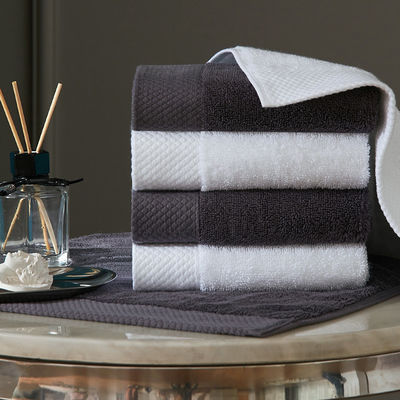 Конфигурационный логотип Luxury 5 Star Hotel White 100% Cotton Dobby Face Hand Bath Towels Set (Любое 5-звездочное отеле Белое 100% хлопчатобумажное Полотенце для ванной)