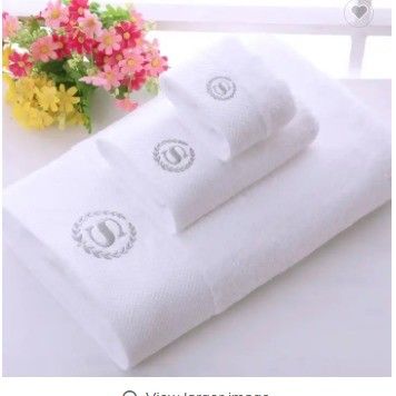 Конфигурационный логотип Luxury 5 Star Hotel White 100% Cotton Dobby Face Hand Bath Towels Set (Любое 5-звездочное отеле Белое 100% хлопчатобумажное Полотенце для ванной)