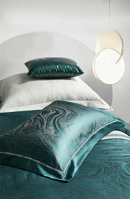 Ротационный экран печатает роскошный 19 мм шелковый хлопковый Jacquard 4Pcs Quilt Cover постельное белье набор