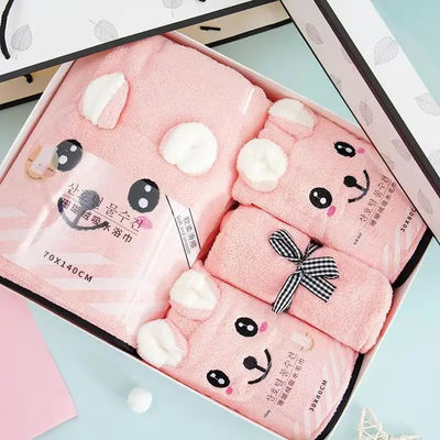 Custom Logo Quick Dry 4 Piece Bath Towel Set Soft Touch Hand and Face Print Luxury Towel Set для всех возрастов