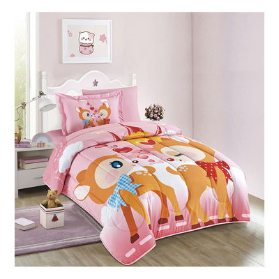 Домашний 4PCS набор Милый мультфильм Печатный детский одеял на 100% хлопка Постельное белье
