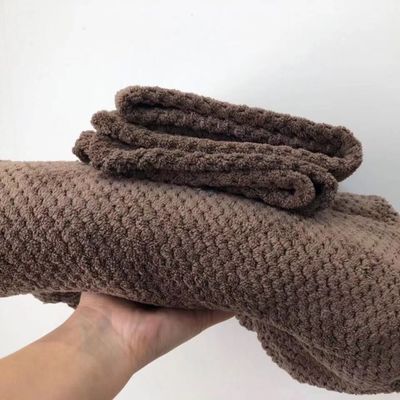 Домашний пользовательский логотип Коралловый бархат Микроволокно Ананас Проверка полотенце и ванное полотенце набор