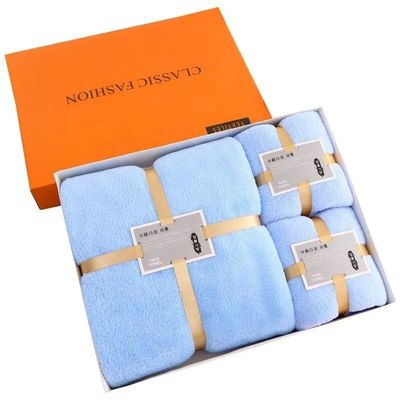 Мягкий и поглощающий прямоугольный банный полотенце набор для SPA толстые коралловые шерсть микроволокна
