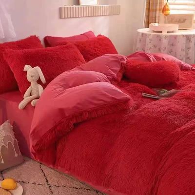 Home Hotel Queen Size постельное белье с атласным юбкой и хлопчатобумажным бархатным одеялом