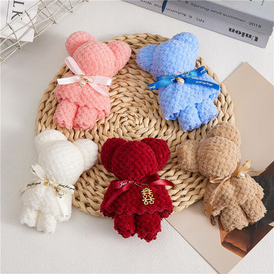 Квадратный Teddy Bear плюшевый игрушечный наполненный полотенце набор для детских игрушек рождественский подарок