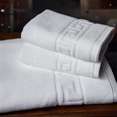 Comfort Hotel Luxury Jacquard White Bath Towel Set 100% Cotton Большой пляжный полотенце для OEM