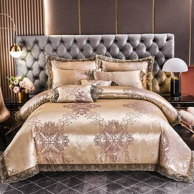 Luxury European Style Satin Jacquard Lace Modal Fiber Четырехкомпонентное постельное белье