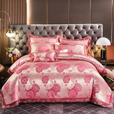 Luxury European Style Satin Jacquard Lace Modal Fiber Четырехкомпонентное постельное белье